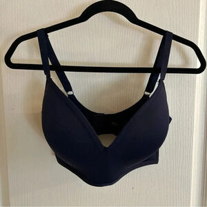 Navy Blue Bra size 38DD by Nautica everyday bra wire free padded comfort EUC